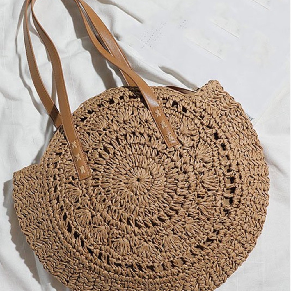 Ella & Ella- Ivory straw woven tote bag